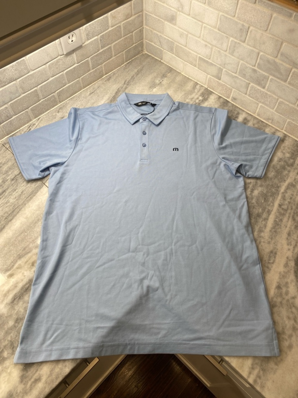 Travis Mathew Men's Light Blue Polo Shirt